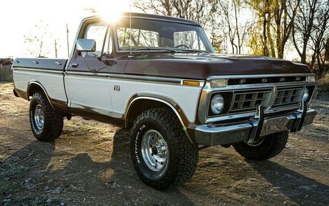 Check out this beautiful brown 1976 F100. It is clean inside and out! #F150, #Ford 1990s Ford F150, Ford Bedroom Ideas, 1987 Ford F150, 1976 Ford F150, Old Ford Pickup Truck, Montana Hunting, Old Ford Pickups, 1979 Ford F150, 1979 Ford Truck