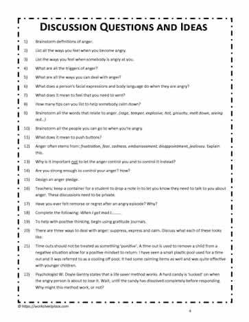 Questions and Ideas on Anger Worksheets Anger Worksheets, Anger Management Worksheets, Angry Person, Dealing With Anger, How To Control Anger, Counseling Resources, Group Therapy, Discussion Questions, Therapy Tools