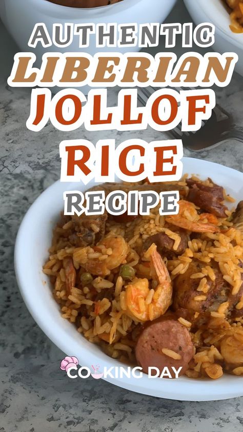 Authentic Liberian Jollof Rice Recipe Chicken Sosaties, Jollof Rice Recipe, Pickled Fish, Milk Tart, Spiced Rice, Jollof Rice, Fish And Chicken, Comfort Soup, One Pot Dishes