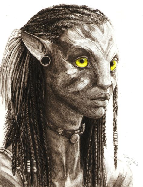 Neytiri by Ishtir.deviantart.com on @DeviantArt Avatar Sketch Movie, Avatar Neytiri Drawing, Avatar Drawing, Avatar Blue, Avatar Film, Avatar Tattoo, Hipster Drawings, Avatar 1, Blue Avatar