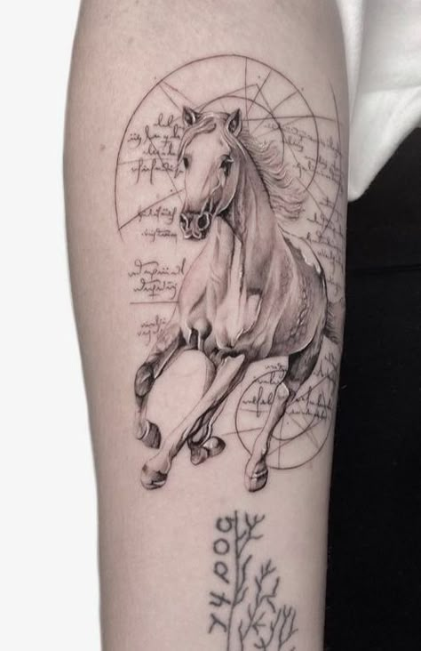 Red Horse Tattoo, Horse Tattoo Ideas For Women Arm, Horse Sleeve Tattoos For Women, Horse Tattoo Arm, Wild Horse Tattoo, Horse Tattoo For Men, Black Horse Tattoo, Horse Tattoo Ideas For Women, Day Of The Dead Tattoos