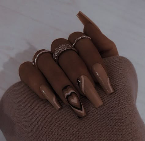 Nail Art Inspo, Brown Acrylic Nails, Tips Nails, January Nails, February Nails, Designs Nail, Acrylic Nails Coffin Short, Short Acrylic Nails Designs, Design Nail