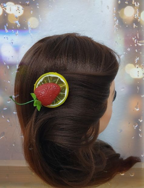 #etsy #accessories #hair #hairpin #lemon #strawberry #hairornament #bow https://etsy.me/2Z5qfsM Handmade Beauty Products, Hair Ornaments, Accessories Hair, Hair Pins, Etsy Accessories, Lemon, Fruit, Hair, Beauty