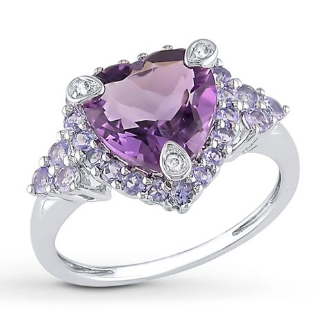 Amethyst Heart, Sterling Silver Jewelry Rings, Purple Jewelry, Amethyst Jewelry, Purple Stones, Gorgeous Jewelry, Amethyst Ring, Or Rose, Beautiful Rings