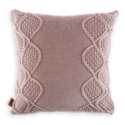 UGG   Boulder Square Throw Pillow In Pink - Boasting a gorgeous look and unique textured design, the UGG Boulder Square Throw Pillow will liven up your private oasis. Crafted of soft cotton, this pillow features a cable knit face with a cozy, sherpa reverse. Warmest Winter Gloves, Pink Throws, Pink Throw Pillows, Pillow Bed, Uni Life, Throw Pillows Bed, Garden Bedding, Textured Design, Knitted Throws