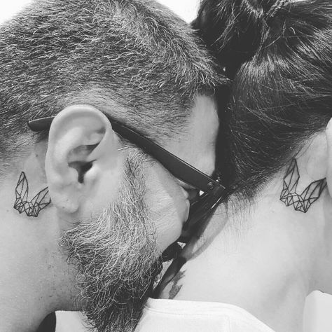 Couple Tattoos Tattoo For Couples, Behind The Ear Tattoo, Couple Tattoo, Couple Tattoos, Ear Tattoo, Behind Ear Tattoo, The Ear, Tattoos, Quick Saves