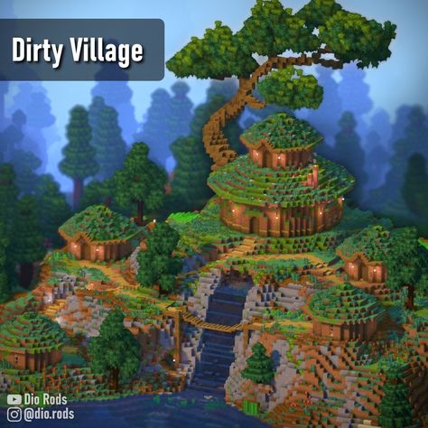 A Dirt Village and several Dirt House designs, from a small dirt hut to a nice dirt house with a sideways tree! Downloads available for supporters on my Patreon. Dirt Builds Minecraft, Minecraft Taiga Village Revamp, Minecraft Architecture, Minecraft Designs, Minecraft, Villa, Architecture, Building, Design