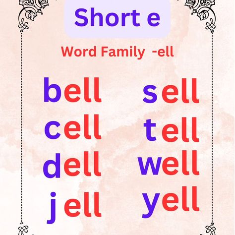 Phonics learning || short e || CVC words list Cvc Words List, Phonics Learning, Short E Words, Words List, Phonics Words, Cvc Words, Word List, Word Families, Phonics