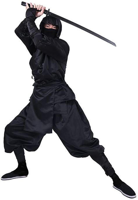 Amazon.com: Cosplay.fm Men's Black Ninja Halloween Costume (M): Clothing Sasori Cosplay, Ninja Cosplay, Warrior Cosplay, Ninja Suit, Black Ninja, Ninja Outfit, Arte Ninja, Ninja Art, Japanese Warrior