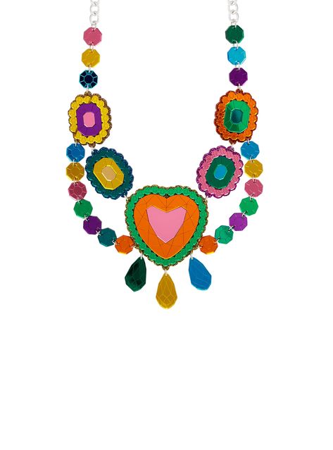 Treasure Chest Statement Necklace £275 (sale £135) - Treasure Chest 2019 | Tatty Devine Rainbow Photography, Tatty Devine, Rainbow Crafts, Mirror Acrylic, Glitter Acrylic, Rainbow Wallpaper, Colour Pop, Glitter Acrylics, Rainbow Art