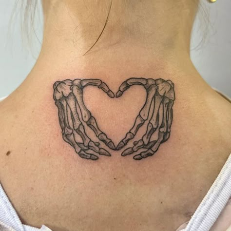 Skeleton Heart Hands Tattoo, Creepy Heart Tattoo, Spooky Heart Tattoo, Thigh Heart Tattoo, Skeleton Hand Heart Tattoo, Goth Heart Tattoo, Skeleton Heart Tattoo, Skull Heart Hands, Skull Heart Tattoo