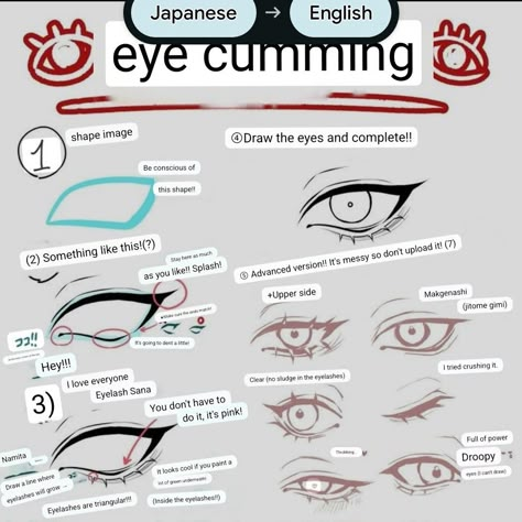 Stylized Eyes Tutorial, Manhwa Art Style Tutorial Eyes, How To Draw Eyelashes Digital, Eyelash Drawing Reference, Glasses Art Reference, How To Draw Pupils, Eye Shapes Drawing, How To Draw Eyelashes, Eyelashes Drawing