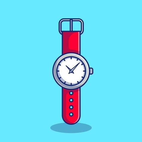 Premium and expensive watch illustration... | Premium Vector #Freepik #vector #cartoon Watch Art Drawing, Watch Illustration Design, Hand Watch Drawing, Tech Icons, Watch Illustration, How To Draw Anything, Cute Panda Cartoon, Watch Cartoon, Watch Drawing