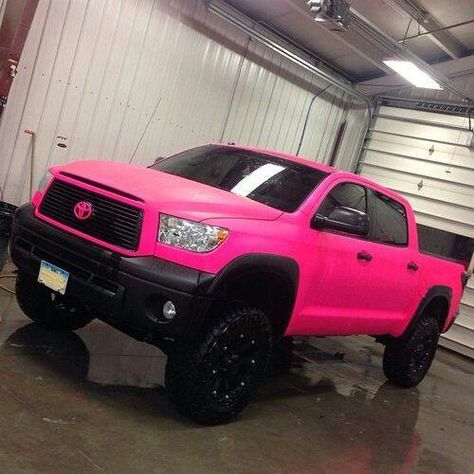 Usually I don't like pink trucks but for some reason I like this one but it needs some muddy girl camo around the bottom tho Truck Accessories Chevy, Pink Toyota, Pink Truck Accessories, Camo Truck, Muddy Girl Camo, Pink Car Accessories, Muddy Girl, Future Trucks, Pink Truck