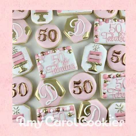 50 And Fabulous Cookies 50th Birthday, 50th Cookie Ideas, Cookies For 50th Birthday Party, Fifty And Fabulous Cookies, 50 Cookies Birthday, 50 Birthday Cookies Women, 50 And Fabulous Cookies, Fifty And Fabulous Party Ideas, 50th Birthday Cookies For Woman