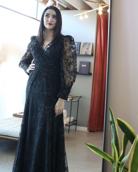 Safiya Nygaard Wedding, Starry Clothes, Safiya Nygaard, Video Dress, Reception Gowns, Black Bell Sleeve Dress, Wedding Dress Black, Black Wedding Dress, Planning Board