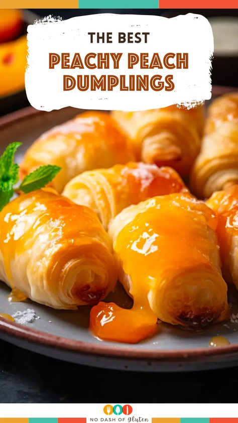 Peach Crescent Rolls, Cresent Roll Desserts, Best Spaghetti Recipe, Peach Dumplings, Gluten Free Holiday Recipes, Best Gluten Free Bread, Gluten Free Pastry, Bite Size Food, Creative Snacks