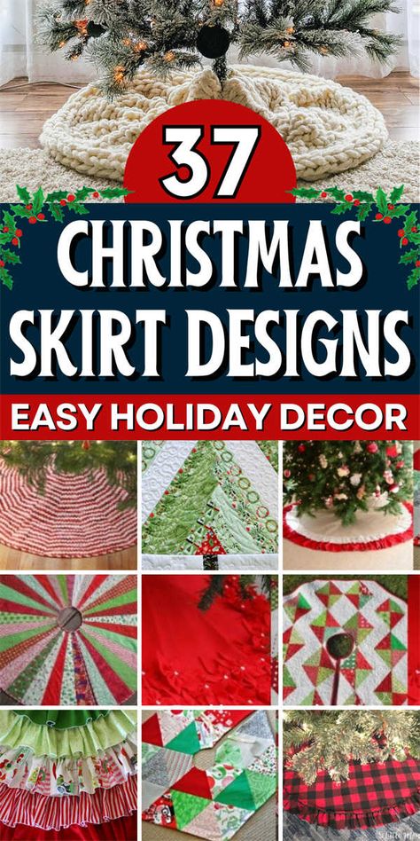 We have compiled a list of over 37 free patterns and ideas for tree skirts that are perfect for all skill levels. Pastel Christmas Tree Skirt, Making Tree Skirt, Xmas Skirt Tree, Free Christmas Tree Skirt Patterns, Small Tree Skirts, Christmas Trees Skirts, How To Make Tree Skirt, Easy Christmas Tree Skirt, Quilt As You Go Tree Skirt