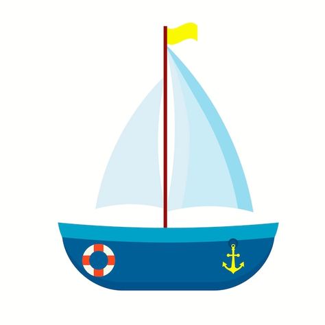 Ship Illustration Vector, Sailboat Cartoon, Cartoon Sailboat, Cartoon Boat, Sailboat Illustration, German Flashcards, Sailboat Drawing, Nature Logos, Nautical Clipart