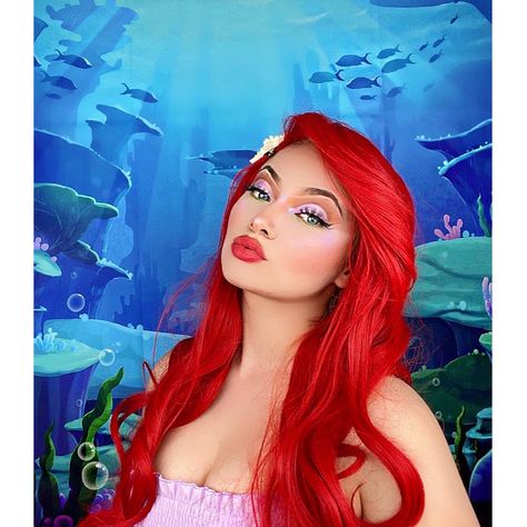 Little Mermaid Makeup Ariel, Brown Eyeshadow Tutorial, Little Mermaid Makeup, Mermaid Tutorial, Ariel Makeup, Elf Brushes, Patricia Bright, Revolution Palette, Makeup Glam