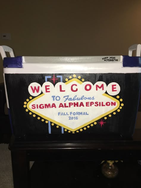 Sae Formal Cooler, Las Vegas Frat Cooler, Vegas Cooler Fraternity, Aepi Fraternity Cooler, Frat Coolers Vegas, Fraternity Formal Coolers, Formal Cooler Ideas Fraternity, Sae Frat Cooler, Vegas Frat Cooler