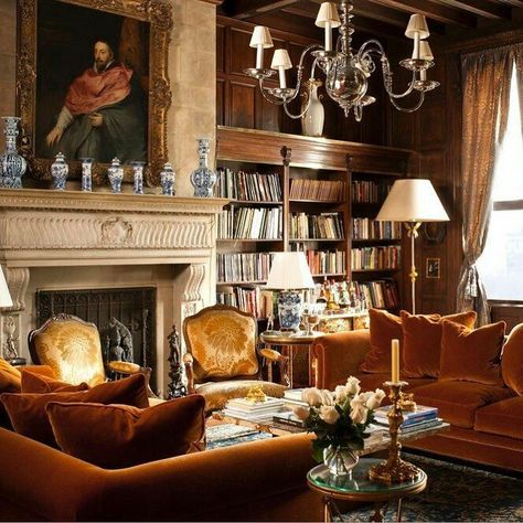 English Interior, Casa Country, English Decor, Level Design, Home Libraries, Gilded Age, 5th Avenue, Elegant Living, Classic Interior