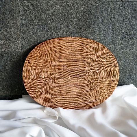 Handmade Rattan Placemats, Handwoven Table Placemat, Round Oval Square Shape, Ata Grass Placemat From Bali - Etsy Grass Placemats, Rattan Placemats, Woven Placemats, Table Ideas, Linen Placemats, Square Shape, Dining Linens, Table Linens, Placemats