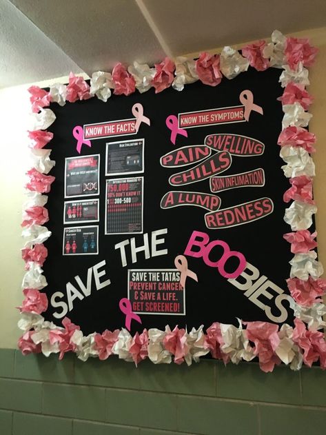 October Bulletin Board, Bulletin Board, Mural, Pink