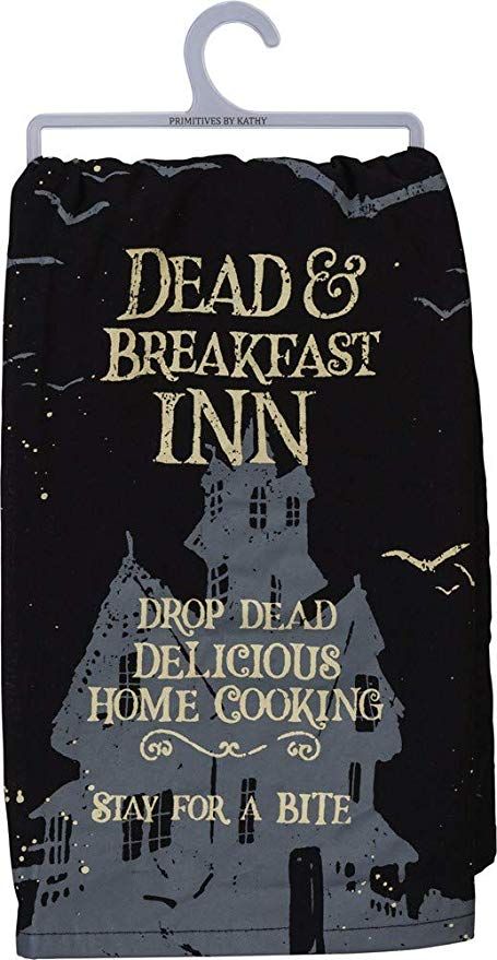 Dead And Breakfast, Halloween Dishes, Kitchen Hand Towel, Flour Sack Dish Towels, Halloween Kitchen, Primitives By Kathy, Halloween Giveaway, Kitchen Hand Towels, Drop Dead