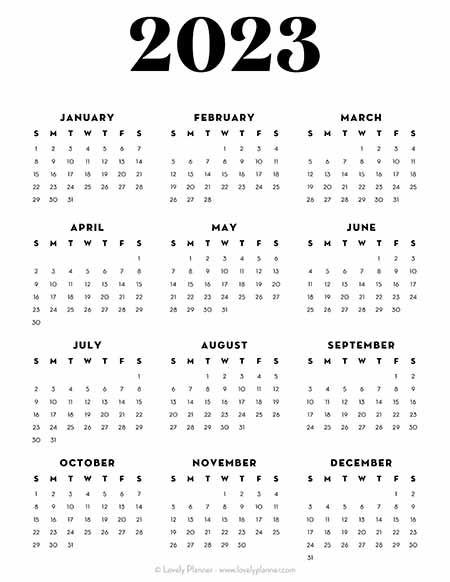 Free Calendar 2023 Printable One Page in 28 different pretty designs.Print this year at a glance 2023 calendar to add to your DIY Planner. #yearataglancecalendar #onepagecalendar #planner #calendar #2023 #calendar2023 #printable #freeprintable #lovelyplanner 2023 Year At A Glance Printable Free, 2023 Calander Printable, Free Calendar 2023, 2023 Calendar Printable Free, Yearly Calendar 2023, Printable Meal Planner Monthly, Calendar 2023 Printable, 2023 Writing, Insurance Advertising