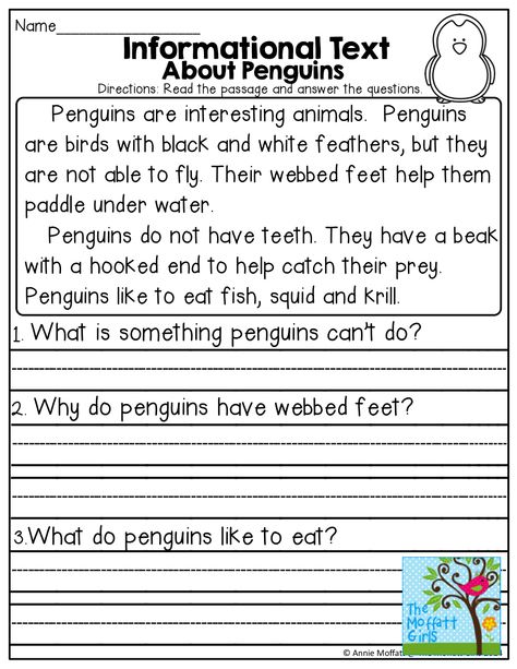 Informational Text about Penguins and TONS of other great printables! Grade 2 Literacy Activities, 1st Grade Reading Comprehension, Information Text Activities, Informative Text Activities, Penguin Worksheets Free, Penguin Unit Study, Penguin Unit, Penguin Writing Kindergarten, 2nd Grade Reading Comprehension