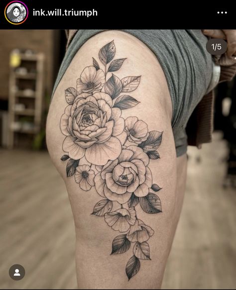 Women only artist - Fine line tattoo - thigh tattoo - hand drawn - free hand - Ottawa artist - Floral design Fine Line Tattoo Thigh, Floral Tattoo Leg, Fine Line Thigh Tattoo, Fine Line Tattoo Hand, Line Tattoo Hand, Floral Fine Line Tattoo, Floral Fine Line, Floral Thigh Tattoos, Flower Thigh Tattoos