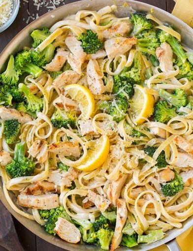 Light Fettuccine Alfredo - Cooking Classy Grilled Chicken And Broccoli, Chicken Fettuccine Alfredo, Chicken Broccoli Alfredo, Chicken Fettuccine, Fettuccine Alfredo Recipes, Broccoli Alfredo, Fettuccine Pasta, Chicken And Broccoli, Alfredo Recipe