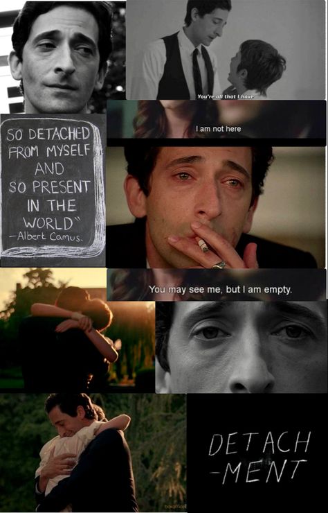 Detachment Movie Aesthetic, Adrien Brody Detachment, Detachment Film, Detachment Aesthetic, Detachment Movie, Adrien Brody Movies, Detachment Quotes, Filmmaking Inspiration, Cinema Quotes