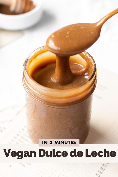 Discover the simplicity of making a luscious vegan dulce de leche in just 3 minutes. With only 4 ingredients, this quick recipe guarantees a delightful and easy-to-make dessert sauce! Dessert Sauce, On Toast, Condensed Milk, Easy Vegan, 4 Ingredients, Plant Based, Toast, Milk