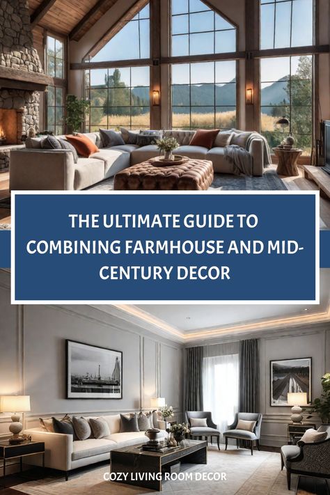 Discover the captivating fusion of farmhouse charm and mid-century elegance in our ultimate guide! Explore 10 enchanting texture trends that will transform your living room into a cozy haven, inviting you to snuggle up and savor the ambiance. #FarmhouseMidCentury #CozyLivingRoom #TextureTrends #InteriorDesign #HomeDecor Mid Century Modern And Farmhouse, Midcentury Modern Farmhouse Living Room, Mid Century And Farmhouse, Mid Century Farmhouse Style, Midcentury Farmhouse, Modern Farmhouse Living Room Ideas, Rustic Mid Century Modern, Cozy Living Room Decor Ideas, Living Room Decor Styles