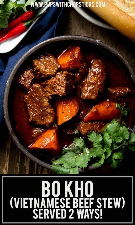 Bo Kho Recipe, Asian Beef Stew, Bo Kho, Vietnamese Beef Stew, Traditional Beef Stew, Vietnamese Beef, Crockpot Recipes Beef Stew, Vietnamese Noodles, Beef Stew Crockpot