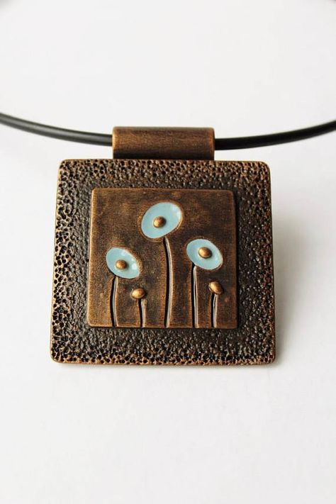 Flower Polymer Clay, Faux Metal, Metal Clay Jewelry, Clay Polymer, Precious Metal Clay, Polymer Jewelry, Polymer Clay Necklace, Polymer Clay Pendant, Clay Necklace