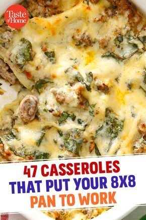 Casserole Recipes For Dinner, Dinner Casserole Recipes, 8x8 Pan, Best Casseroles, Yummy Casseroles, Recipes For Dinner, Potluck Recipes, Easy Casserole Recipes, Easy Casserole