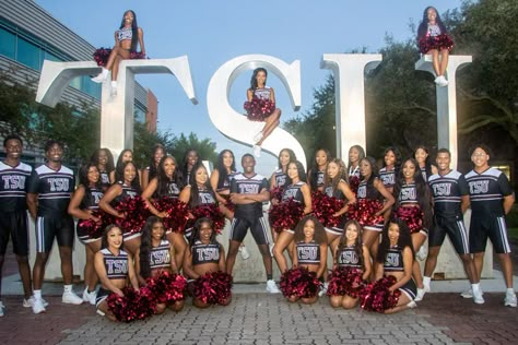 They took home the top title! Texas Southern University Cheerleaders shut it down last week at this year's National Cheerleaders Association Cheer Spirit Rally Division I Championship in Daytona Beach. The Lady Tigers cheer team started the day with a performance score of 94.05, and finished the day with an overall performance score of 96.1, coming in first over Niagara University. With this win TSU’s cheerleading team is now the first HBCU to win a NCA National Championship.  Vie Texas Southern University Graduation Pictures, Hbcu Cheer, Hbcu Life, Niagara University, Texas Southern University, Hbcu Colleges, Dream Life Goals, Frame Wallpaper, Cheer Spirit