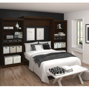 Murphy Beds You'll Love | Wayfair.ca Murphy Bed Ideas, Murphy Bed Ikea, Murphy Bed Desk, Murphy Wall Beds, Queen Murphy Bed, Modern Murphy Beds, Murphy Bed Diy, Murphy Bed Plans, Bed Wood