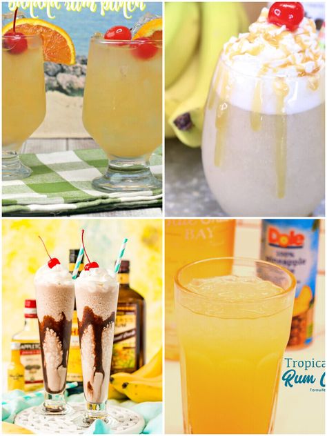 Banana Malibu Rum Drinks, Cocktails With Banana Liquor, Drinks With Banana Rum, Banana Mixed Drinks, Banana Rum Drinks Recipes, Banana Split Cocktail, Banana Rum Cream Drink Recipes, Banana Alcoholic Drink, 99 Bananas Drinks Recipes