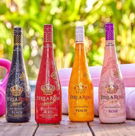 Non Alcoholic Bottled Drinks, Pink Penthouse, Stella Rosa Wine, Alcohol Free Wine, Wine Industry, Autumn Core, Stella Rosa, Fresh Rose Petals, Non Alcoholic Wine