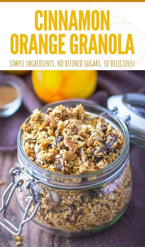 Cinnamon Granola Recipe, Orange Granola, Homemade Granola Recipe, Cheesecake Oreo, Cinnamon Granola, Granola Recipe Homemade, Homemade Snickers, Cinnamon Orange, Cookies Bars