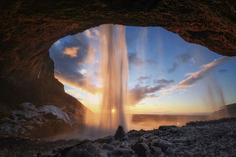 Seljalandsfoss Waterfall, Iceland Travel, Beautiful Waterfalls, Photography Pictures, Travel Goals, Places Around The World, Iceland, Places To See, Places To Travel