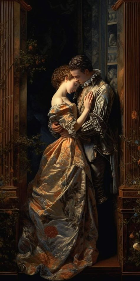 By David Durall Victorian Couple, Victorian Romance, Victorian Paintings, Romantic Paintings, Art Optical, Antique Artwork, Beautiful Oil Paintings, Glam Style, Victorian Art