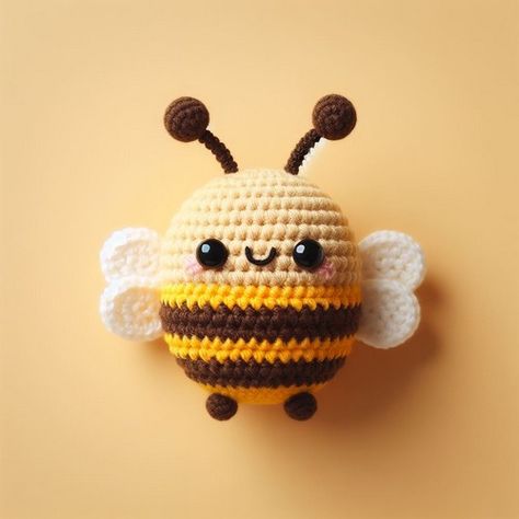 Crochet Bee Amigurumi Free Pattern Bee Hive Crochet, Bee Amigurumi Free Pattern, Spring Room Decor, Crochet T-rex, Bee Crochet Pattern, Spring Room, Crochet Creatures, Crochet Zebra, Sewing Case