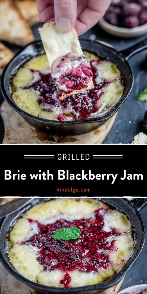 Pioneer Woman Blackberry Brie Grilled Cheese, Jammy Baked Goat Cheese With Blackberry, Blackberry Dijon Sauce, Blackberry Brie Appetizer, Brie And Blackberry Appetizer, Brie And Jam Appetizer, Blackberry Brie, Catering Appetizers, Baked Brie Cheese