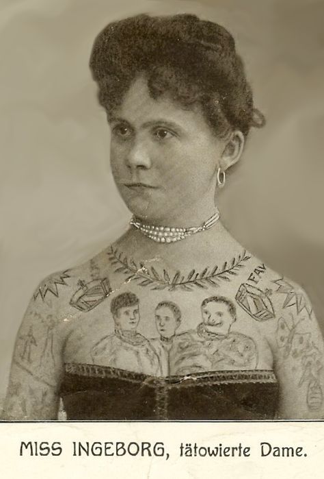 late 1800's early 1900's 1800 Women, Historical Tattoos, Victorian Tattoo, S Tattoos, History Tattoos, Tattoo People, 4 Tattoo, Old Tattoos, Real Tattoo