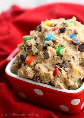 Monster Cookie Dough Dip | The Girl Who Ate Everything Monster Cookie Dough Dip, Cookie Dough Dip Recipe, Cookie Dip, Easy Dessert Dips, Monster Cookie Dough, Cookie Dough Dip, Monster Cookie, Sweet Dips, Dessert Dips